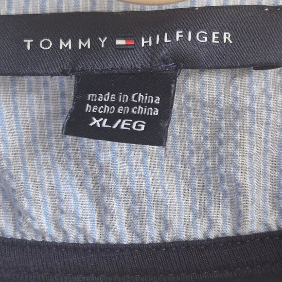 🎄 Tommy Hilfiger EUC sweater collared shirt combo long sleeve XL light blue - Picture 5 of 17
